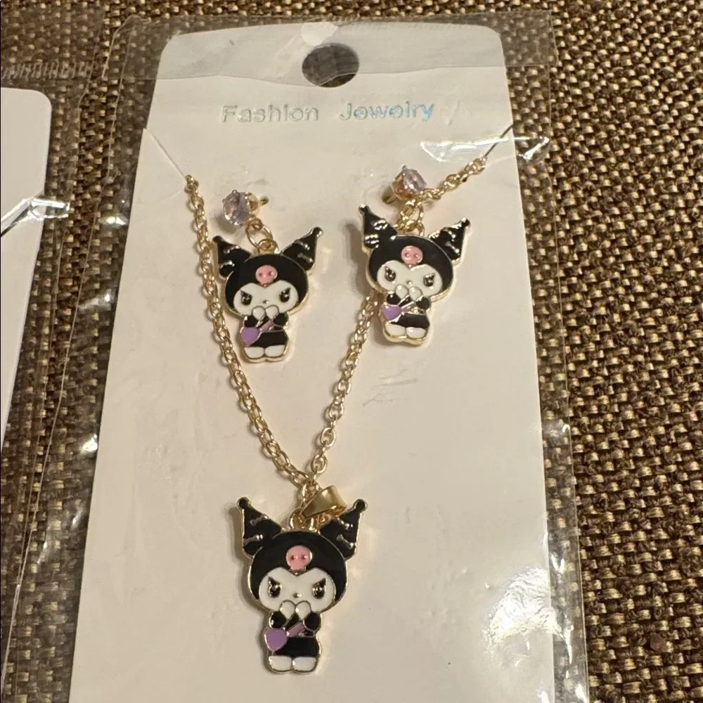 3244- Matt Fun Item Earrings and Necklace Set Price for 1 Set